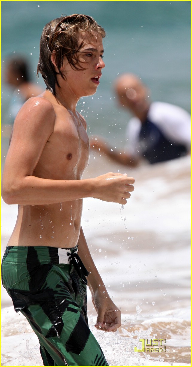 COLE SPROUSE AT THE BEACH IN HA...